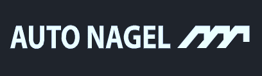 Logo von Auto Nagel mit einem stilisierten Schriftzug auf dunklem Hintergrund.