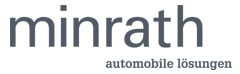 Das Bild zeigt das Logo von minrath automobile lösungen in dunkelgrauer Schrift auf weißem Hintergrund.