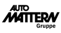 Schwarz-weißes Logo der Auto Mattern Gruppe. Der Text AUTO MATTERN ist in großer Blockschrift geschrieben, darunter steht in kleinerer Schrift das Wort Gruppe.