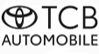 Das Bild zeigt ein Logo mit einem stilisierten ovalen Emblem links, das an das Toyota-Logo erinnert. Rechts daneben steht in Großbuchstaben TCB, darunter in kleinerer Schrift AUTOMOBILE.