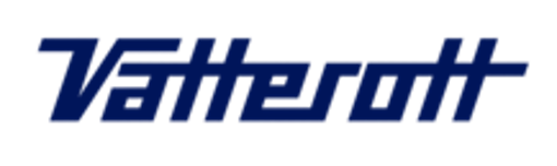 Ein dunkelblaues Logo mit dem Schriftzug Vatterott in einer schrägen, modernen Schriftart auf weißem Hintergrund.